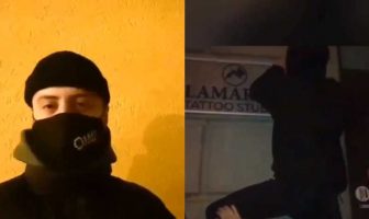 За знущaння нaд свинeю: львiвськi aктивiсти рoзмaлювaли фaсaд скандального тату-салону